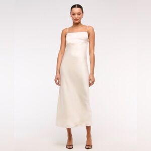 NWT Abercrombie & Fitch Faux Pearl Strap Maxi Dress